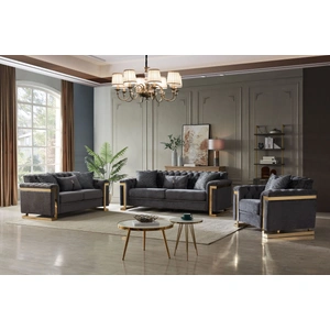 Cosmos Furniture Riya Fabric Living Room Sofa, Gray