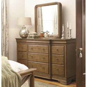 Universal Furniture New Lou Wood Mirror w/Vertical Storage, Cognac