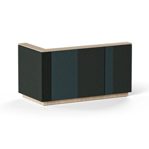 NARBUTAS Domino 80.1-inch L-Shaped Right Hand Reception Unit w/Upholstered Panels, Q-ACTIVE Sit-Stand Desk