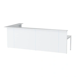 NARBUTAS Nova 131-inch L-Shaped 2-Person Office Reception Desk, Right Hand