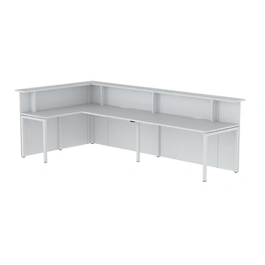 NARBUTAS Nova 131-inch L-Shaped 2-Person Office Reception Desk, Left Hand