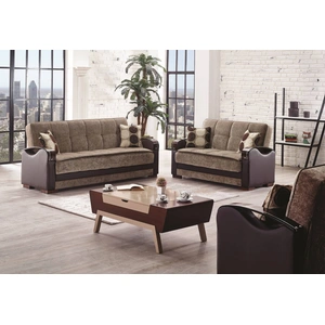 Empire Furniture, USA Rochester Fabric Storage Living Room Set, Brown