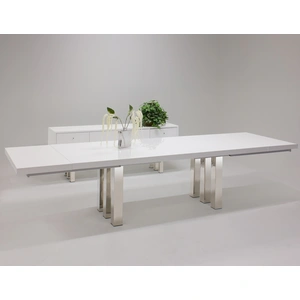 Sharelle Furnishings Roma Lacquer Extendable Dining Table, White