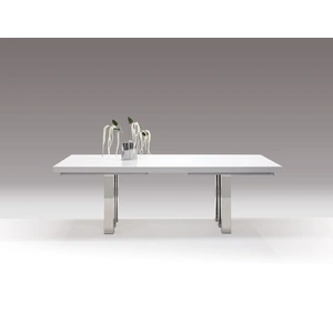 Sharelle Furnishings Roma Lacquer Extendable Dining Table, White
