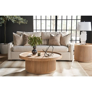 Universal Furniture Lumi Wood Round Side Table, Natural Oak