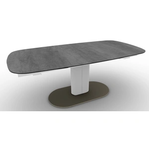 Calligaris Cameo W78.7-inch-97.6-inch-116.5-inch Ceramic/Metal/Wood Extendable Customizable Elliptical Dining Table