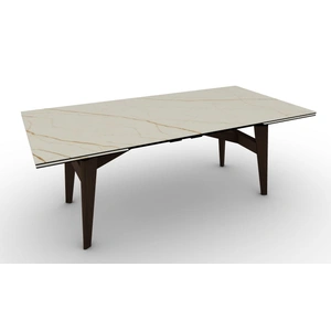 Calligaris Abrey W78.7-inch-98.4-inch-118.1-inch Ceramic/Wood Customizable Extendable Rectangular Dining Table