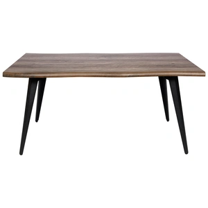 LeisureMod Ravenna Modern Rectangular Wood Dining Table, Dark Brown/Black