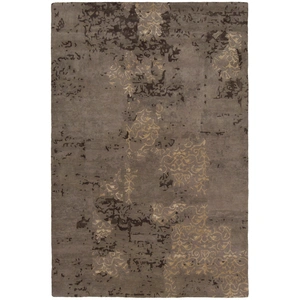 Chandra Rupec Wool/Viscose Rectangular Handmade Rug, Taupe/Brown/Beige