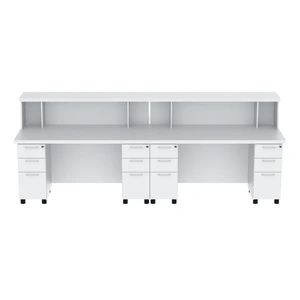NARBUTAS Tera 118-inch Straight Reception Desk w/4 Pedestals