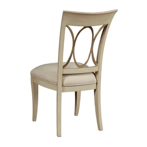 American Drew Lenox Fabric/Wood Side Dining Chair, Alabaster/Beige