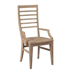 Kincaid Modern Forge Canton Wood Ladder Back Arm Chair, Sandy Brown