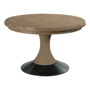 Kincaid Modern Forge Lindale Round Wood Extendable Dining Room Set, Sandy Brown