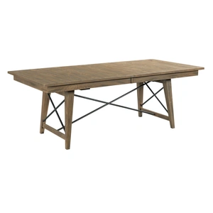 Kincaid Modern Forge Laredo Rectangular Wood Extendable Dining Room Set, Sandy Brown