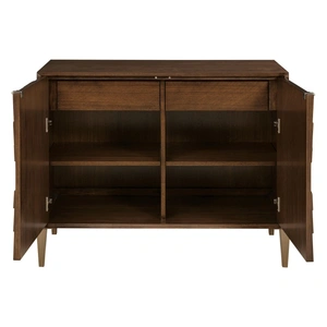 American Drew Vantage Norwalk Wood/Metal Chest w/2 Doors, Walnut/Gold