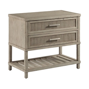 American Drew West Fork Harrison Wood Nightstand w/2 Drawers, Aged Taupe