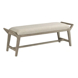 American Drew West Fork Fabric/Wood Bench, Aged Taupe