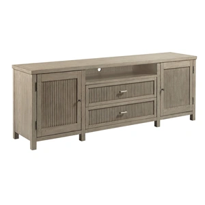 American Drew West Fork Merit Wood Media Cabinet w/2 Doors & 2 Drawers, Aged Taupe/Beige