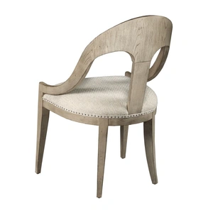 American Drew West Fork Newport Fabric/Wood Host Chair, Aged Taupe/Beige