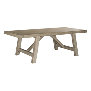 American Drew West Fork Gilmore Rectangular Wood Extendable Dining Table, Aged Taupe