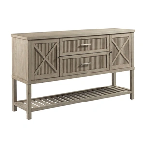 American Drew West Fork Sloan Wood Sideboard w/2 Doors & 2 Drawers, Aged Taupe