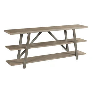 American Drew West Fork Bailey Wood/Metal Console Table, Aged Taupe