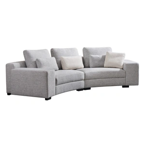 Beverly Hills Furniture S395 Fabric Semi Circular Oversized Sofa, Grey