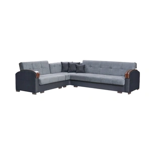 Skyler Design Samantha L-Shaped Fabric Convertible Storage Sectional Sofa