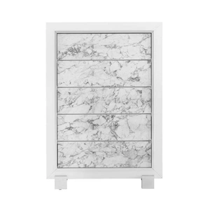 Global Furniture USA Santorini Chest, Metallic White