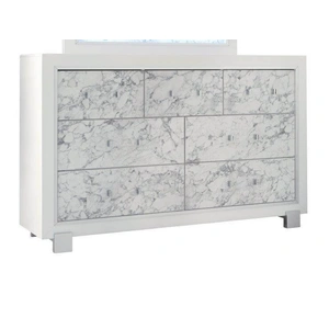 Global Furniture USA Santorini Dresser, Metallic White