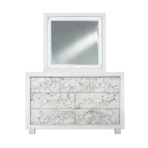 Global Furniture USA Santorini Dresser, Metallic White