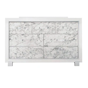 Global Furniture USA Santorini Dresser, Metallic White