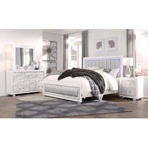 Global Furniture USA Santorini Bedroom Set, Metallic White