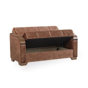 Casamode Saphire Microsuede Convertible Storage Loveseat