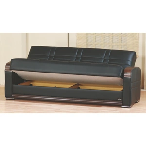 Empire Furniture, USA Bronx Bonded Leather Storage Sofabed, Black