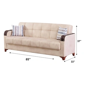 Empire Furniture, USA Colombia Fabric Storage Living Room Set, Cream