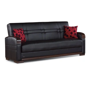 Empire Furniture, USA Bronx Bonded Leather Storage Sofabed, Black