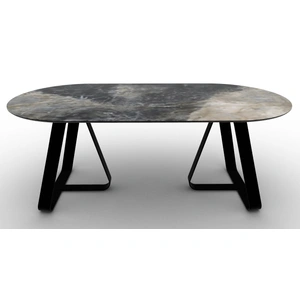 Calligaris Sunshine W78.7-inch Ceramic/Metal Customizable Oval Dining Table