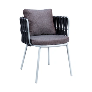 LeisureMod Spencer Outdoor Patio Fabric Dining Chair w/Cushions