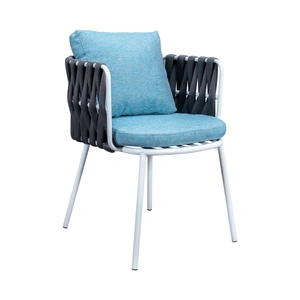 LeisureMod Spencer Outdoor Patio Fabric Dining Chair w/Cushions