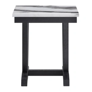 Global Furniture USA T1319 Faux Marble Square End Table in Black/White