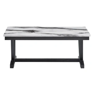 Global Furniture USA T1319 Faux Marble Rectangular Coffee Table in Black/White
