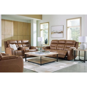 Ashley Furniture Knightington Power Leather/PVC Power Reclining Living Set w/Audio Seating