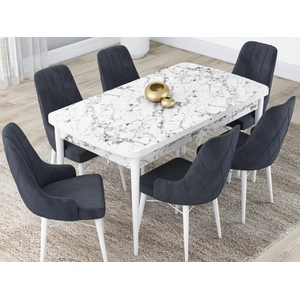 Empire Furniture, USA Lia 7-Piece Extendable Dining Room Set, Table & 6 Chairs, White