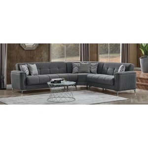 Casamode Levi Ribbed Sectional Sofa with Storage – Luxe Contemporary L-Shaped Couch, Composition 1