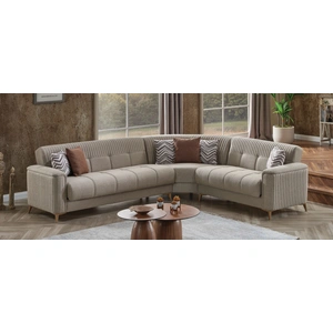 Casamode Levi Ribbed Sectional Sofa with Storage – Luxe Contemporary L-Shaped Couch, Composition 1