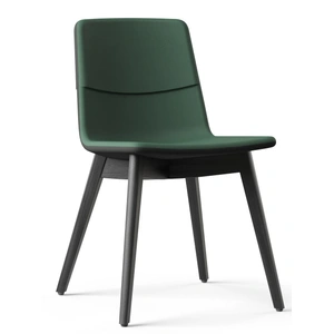 NARBUTAS Twist & Sit PU Conference Chair w/Steel Frame & Wood Base on Glides