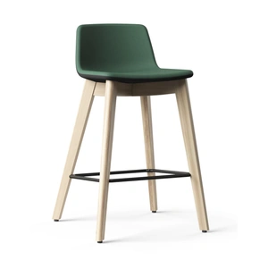 NARBUTAS Twist & Sit Office High Stool w/Wood Base, Fabric 2
