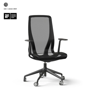 NARBUTAS D-Chair Task Office Chair w/Black Frame & Base