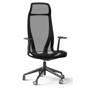 NARBUTAS D-Chair Executive Swivel Adjustable Office Chair w/Black Frame & Base